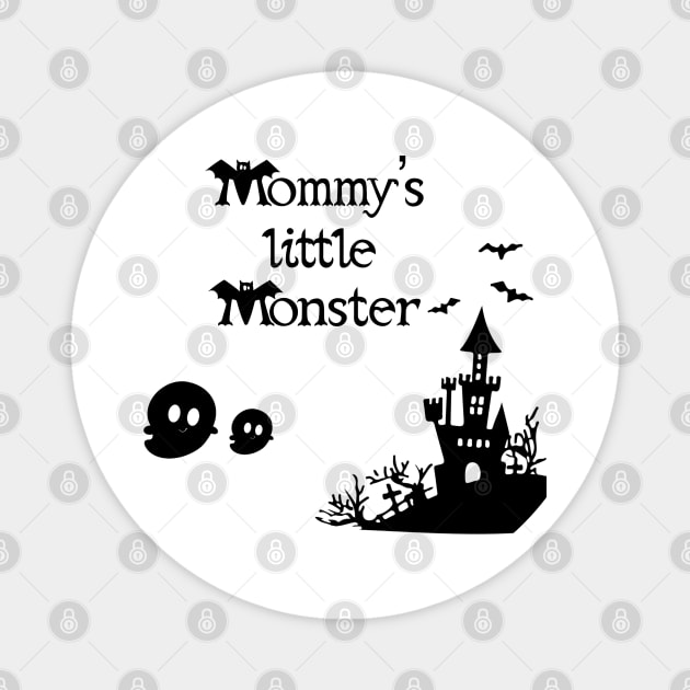 Mommy’s little monster, funny Halloween, ghost clipart, cute Halloween mask, Halloween ghosts Magnet by PrimeStore